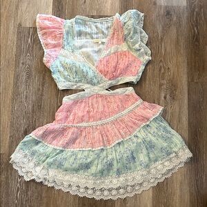 Love shack fancy ruffled mini dress